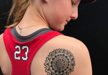 airbrush tattoo on shoulder
