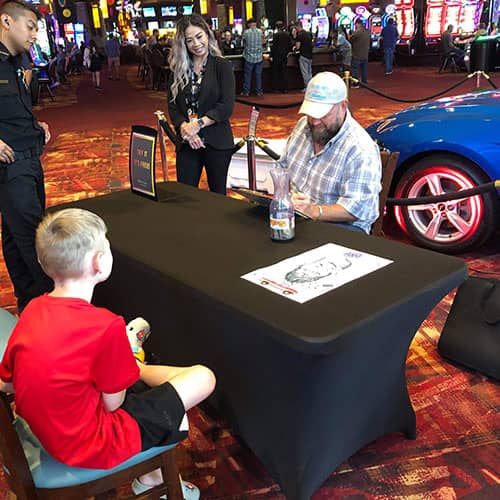 caricature drawing at casino