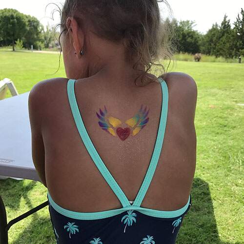 heart with wings airbrush tattoo