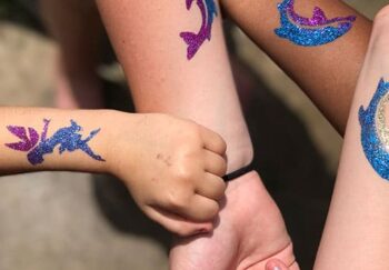 glitter tattoos on arms