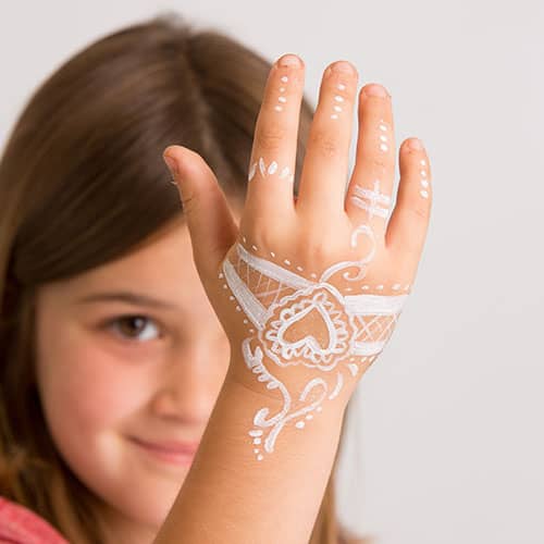young girl with henna
