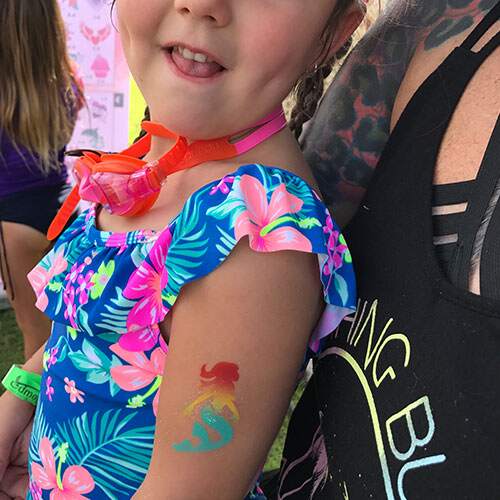 airbrush tattoo child's arm
