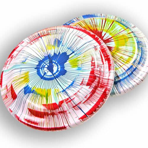 spin art on frisbee