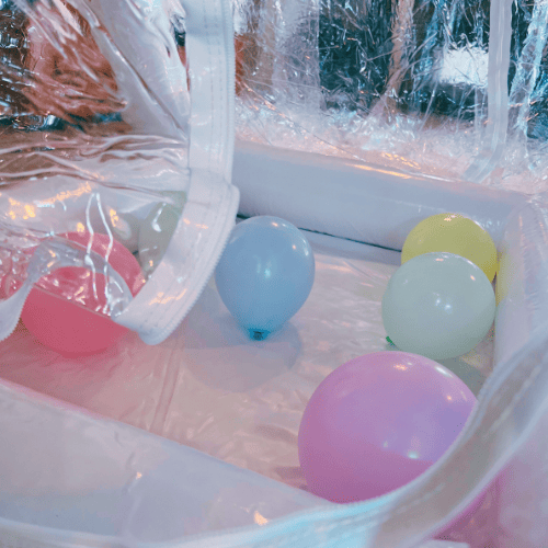 Balloons inside bubble inflatable in Oklahoma